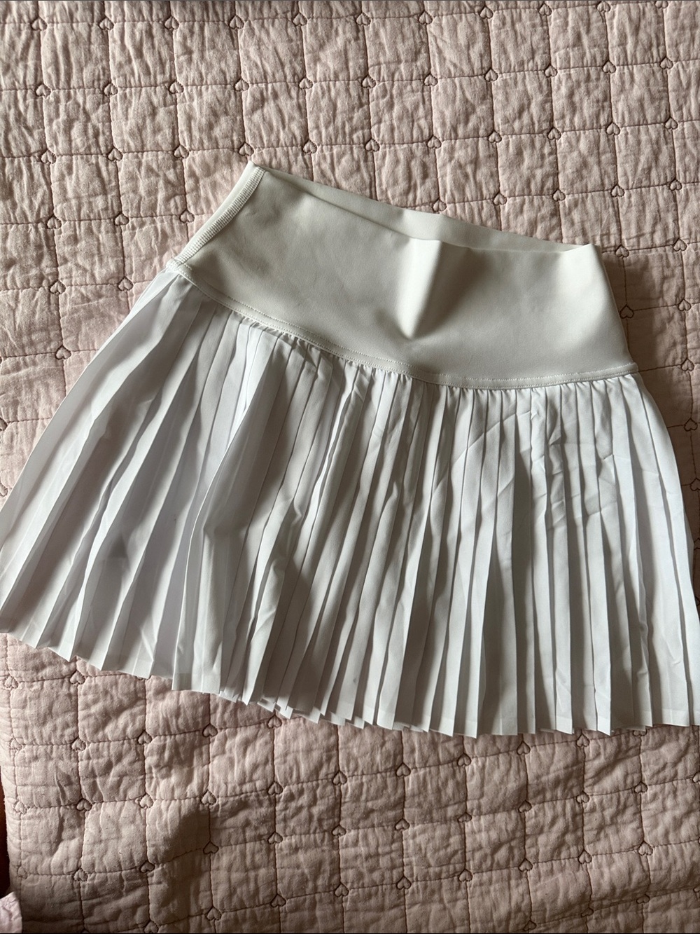 ALO Yoga White Pleated Skater Skirt
